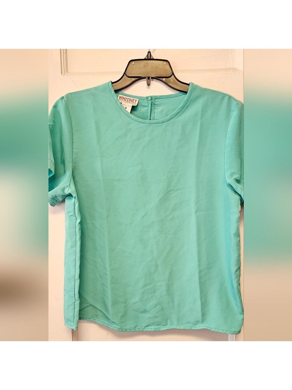 Light Teal Short Sleeve Women's Top